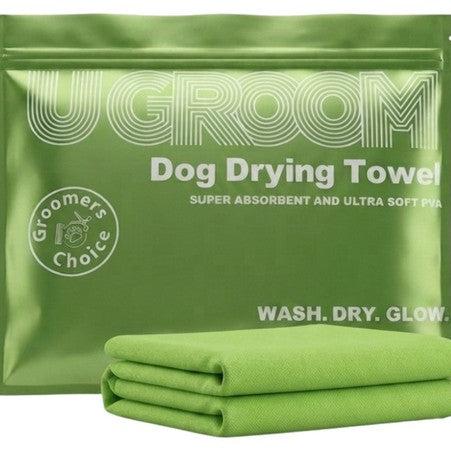U GROOM Dog Shampoo with Luscious Lime PVA drying towel